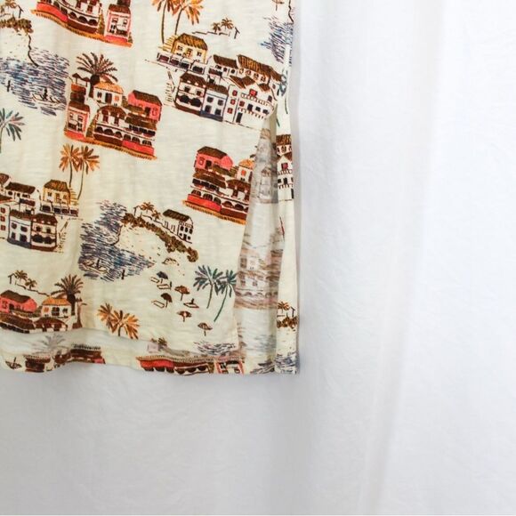 Naturals D&Co Cotton Linen Blend Villa Print Sleeveless Tank Midi Dress Small - Picture 5 of 7